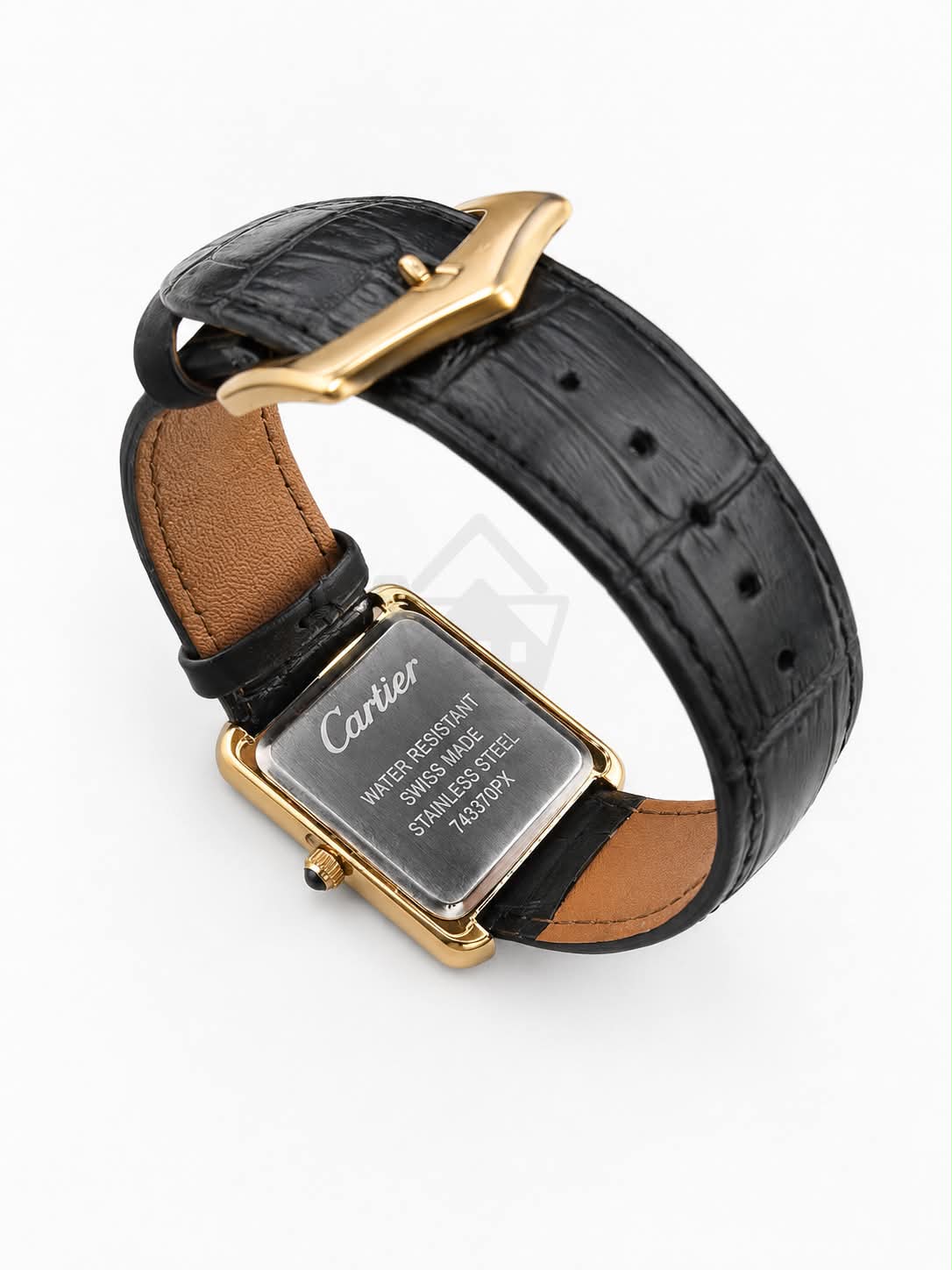 Old Money Tank Style Watch - Black Dial and Gold Case - Ghar Mart product image 4