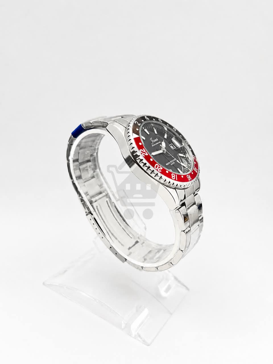 Junos Men’s GMT Watch - Black Dial and Red-Black Bezel - Ghar Mart product image 3