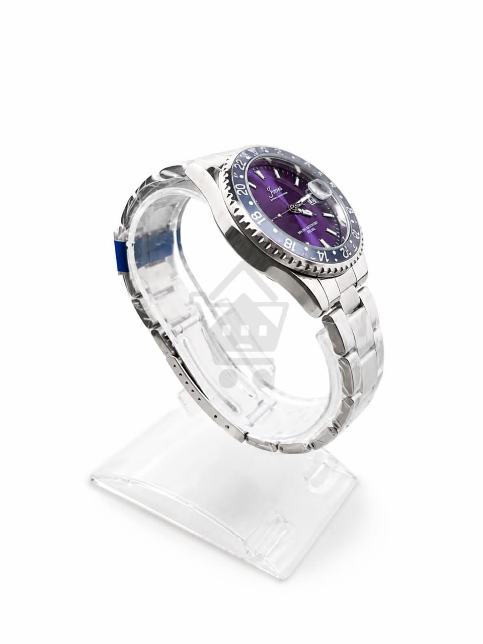 Junos Men’s Stainless Steel GMT Watch - Purple Dial - Ghar Mart product image 2