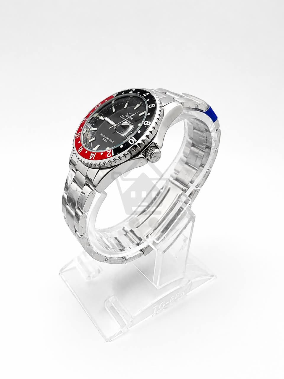 Junos Men’s GMT Watch - Black Dial and Red-Black Bezel - Ghar Mart product image 2