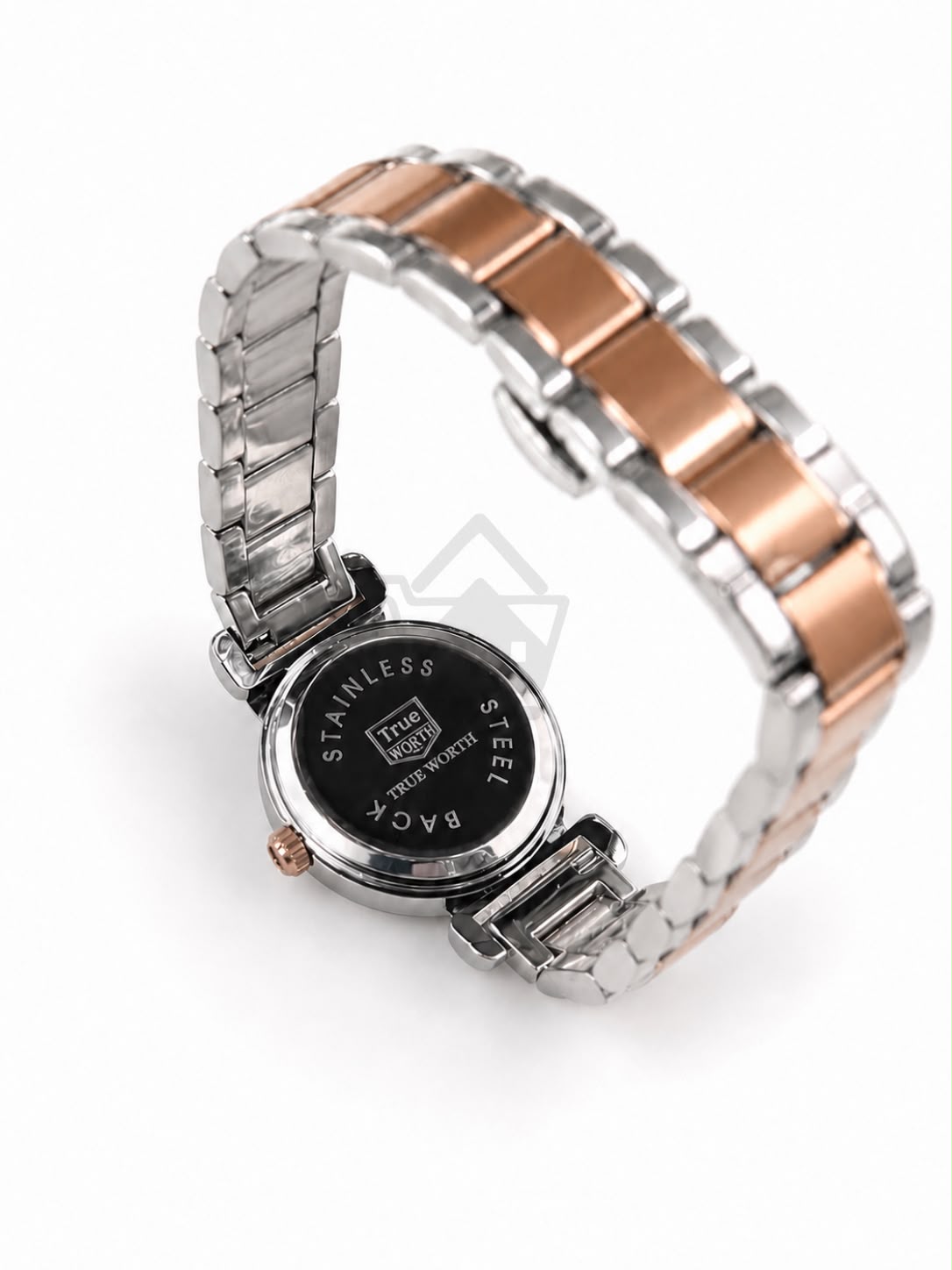 True Worth Ladies Two-Tone Bracelet Watch - Green Dial - Ghar Mart product image 4