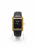 Old Money Tank Style Watch – Black Dial & Gold Case