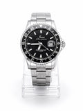 Junos Men’s Luxury Stainless Steel GMT Watch – Black Dial