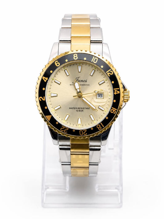 Junos Men’s Two-Tone Stainless Steel Watch - Gold Dial - Ghar Mart product image 1
