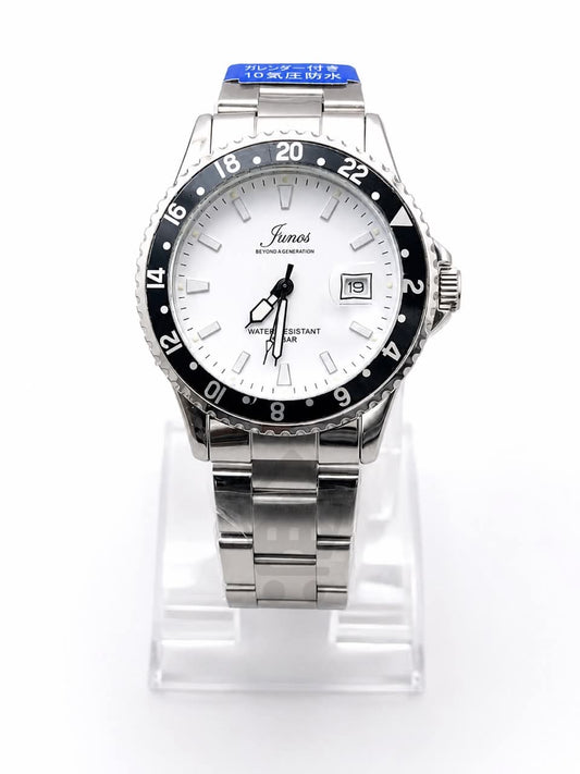Junos Men’s Stainless Steel Watch - White Dial - Ghar Mart product image 1