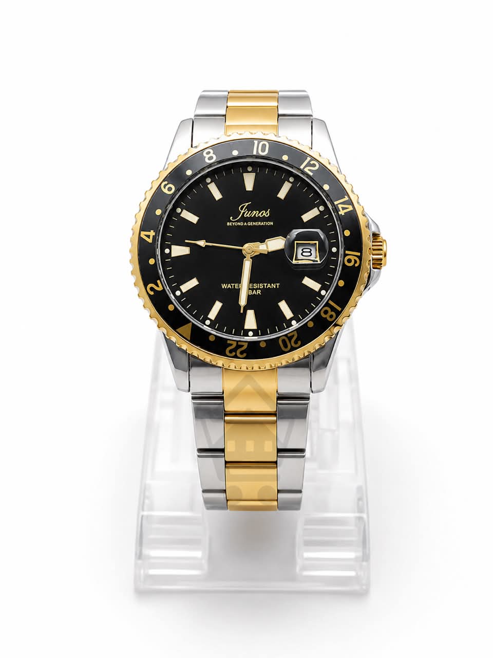 Junos Men’s Two-Tone Stainless Steel Watch - Black Dial - Ghar Mart product image 1