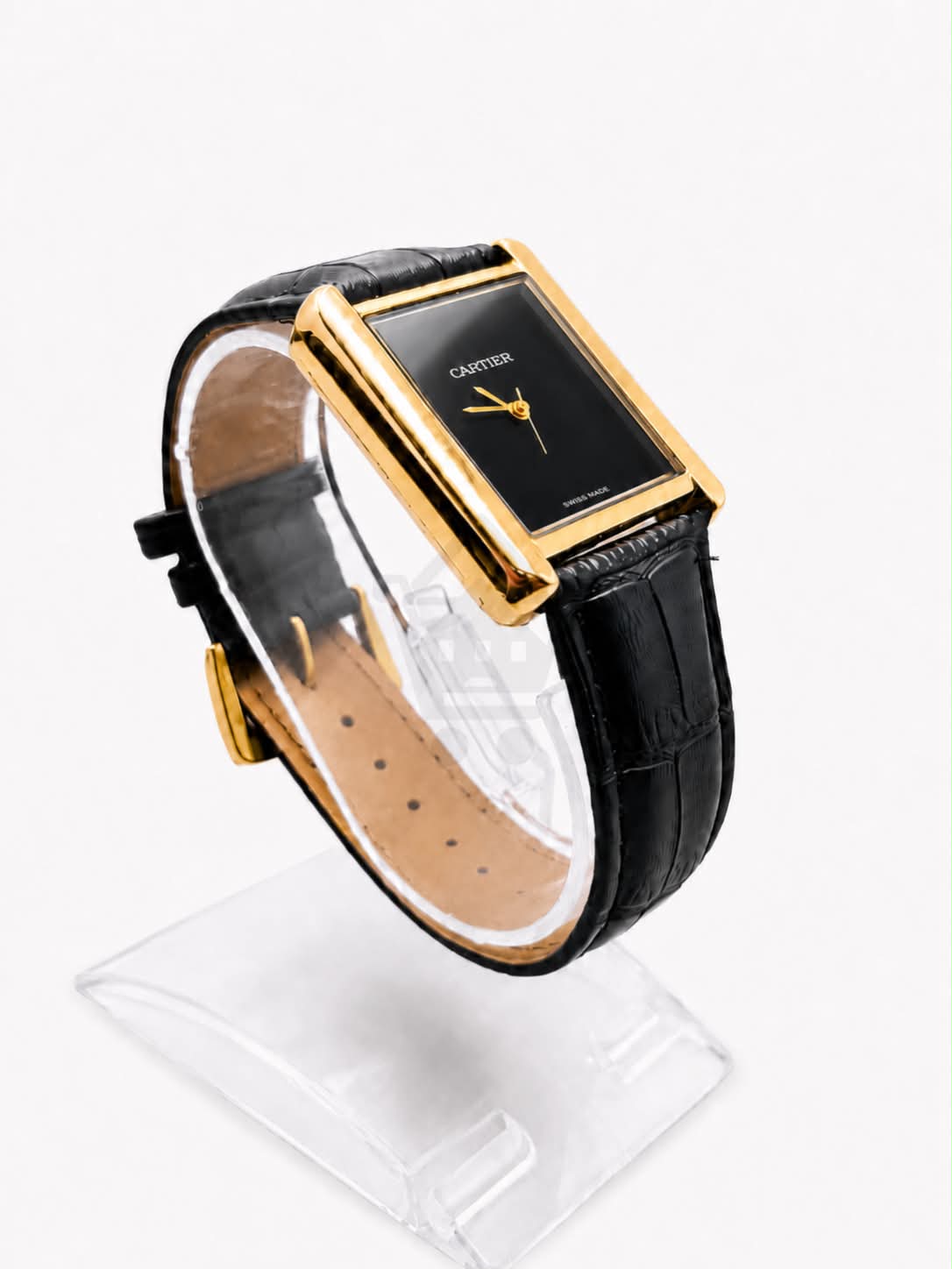 Old Money Tank Style Watch - Black Dial and Gold Case - Ghar Mart product image 3