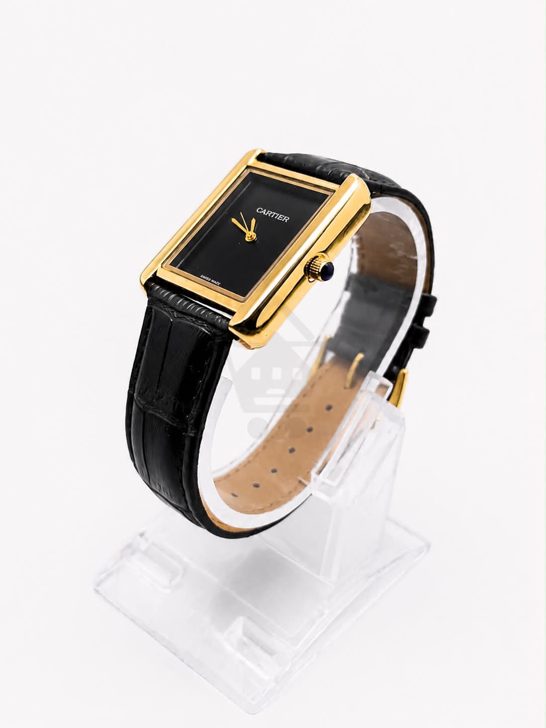Old Money Tank Style Watch - Black Dial and Gold Case - Ghar Mart product image 2
